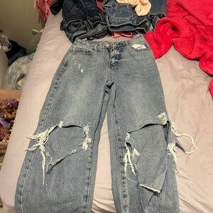 SHEIN Women's Blue and Navy Jeans